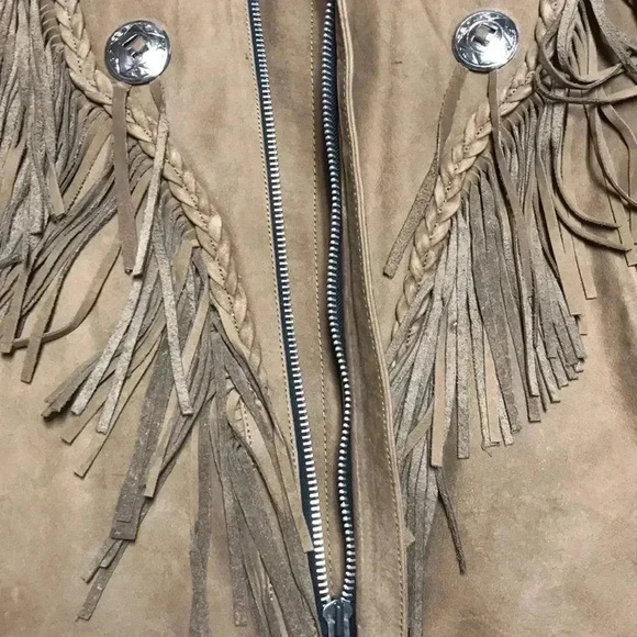 Open Road Wilson’ Vintage Leather Fringe Jacket,XL - Picture 5 of 9
